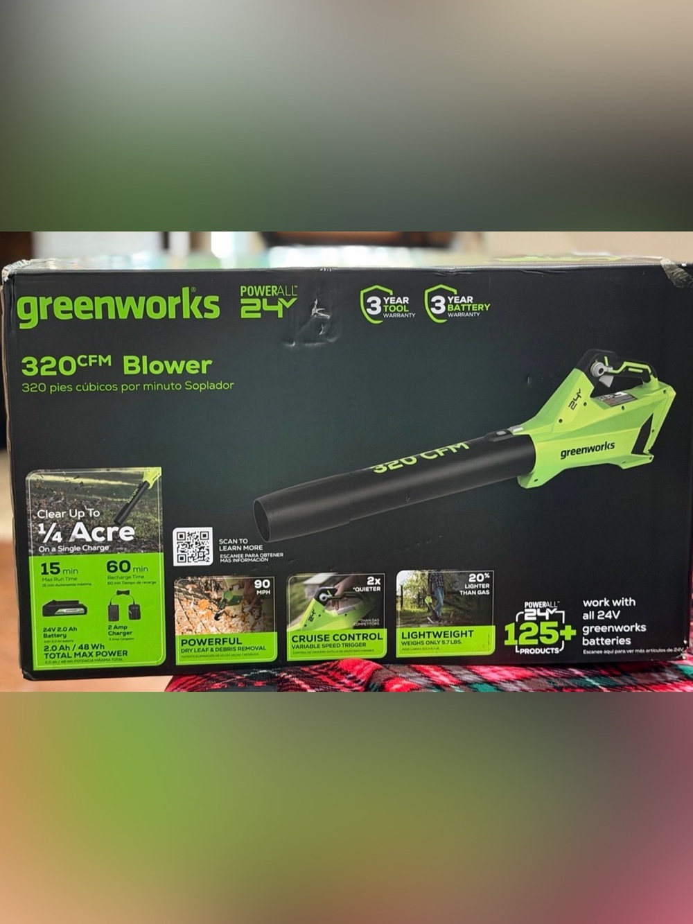 Target Greenworks 320 CFM Cordless Blower - Green and Black